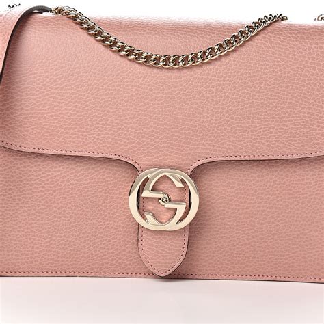 Gucci Soft Pink Dollar Calfskin Interlocking G Shoulder Bag